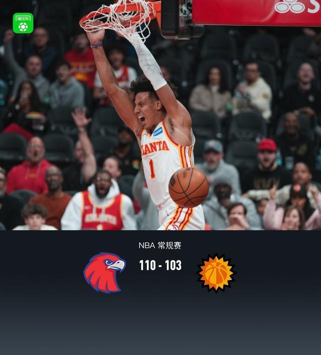 博鱼体育官方网站-老鹰110-103射落太阳，杰伦-约翰逊23+18+9，布克伤退砍31分